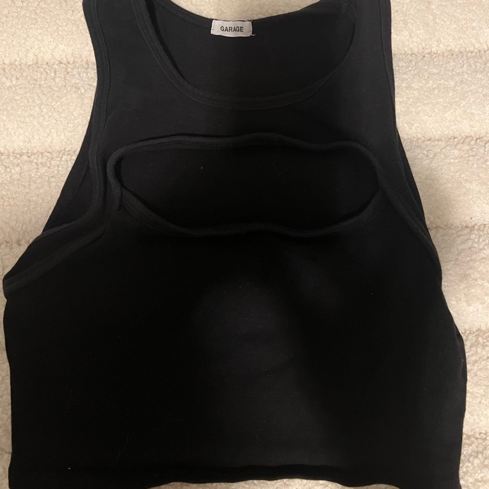Black crop top with cut out